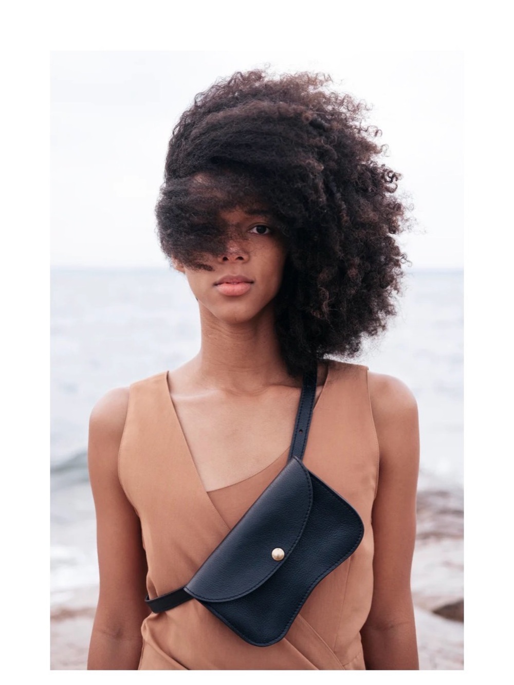 Lindquist Object  Faba in Classic Navy Leather Crossbody Belt Bag